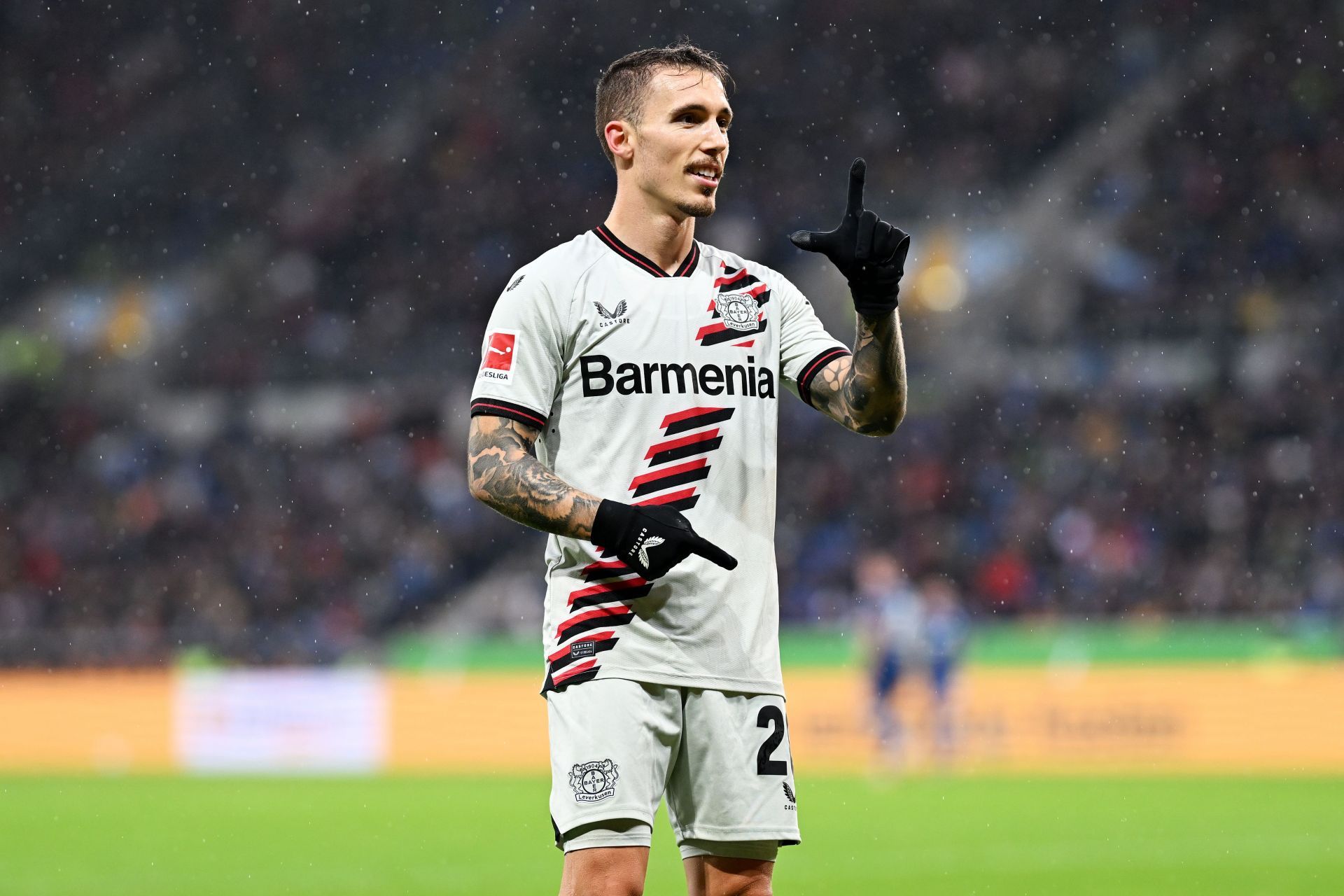 Grimaldo in TSG Hoffenheim v Bayer 04 Leverkusen