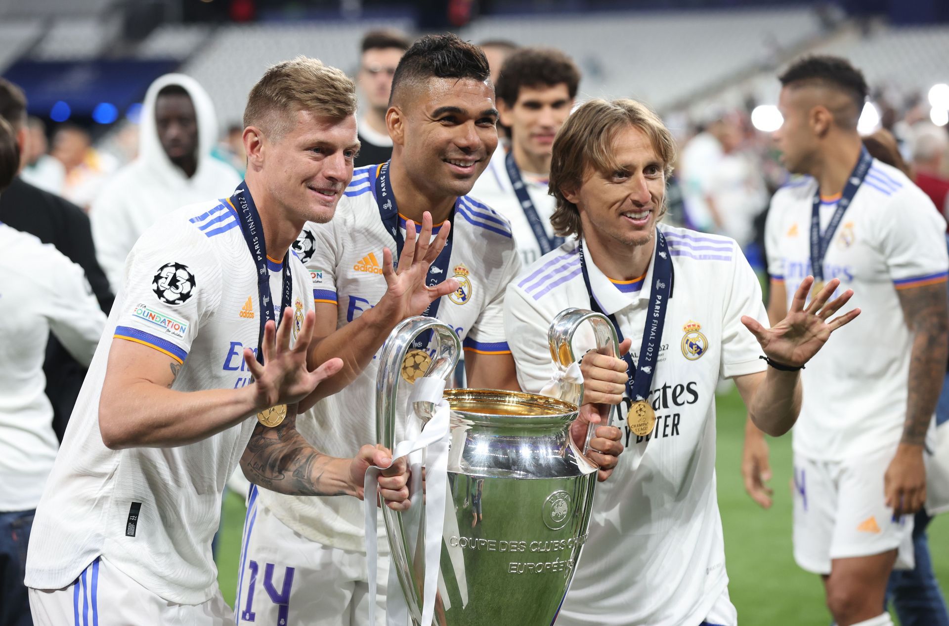 Luka Modric (right) carved out a monstrous midfield partnership with Toni Kroos.