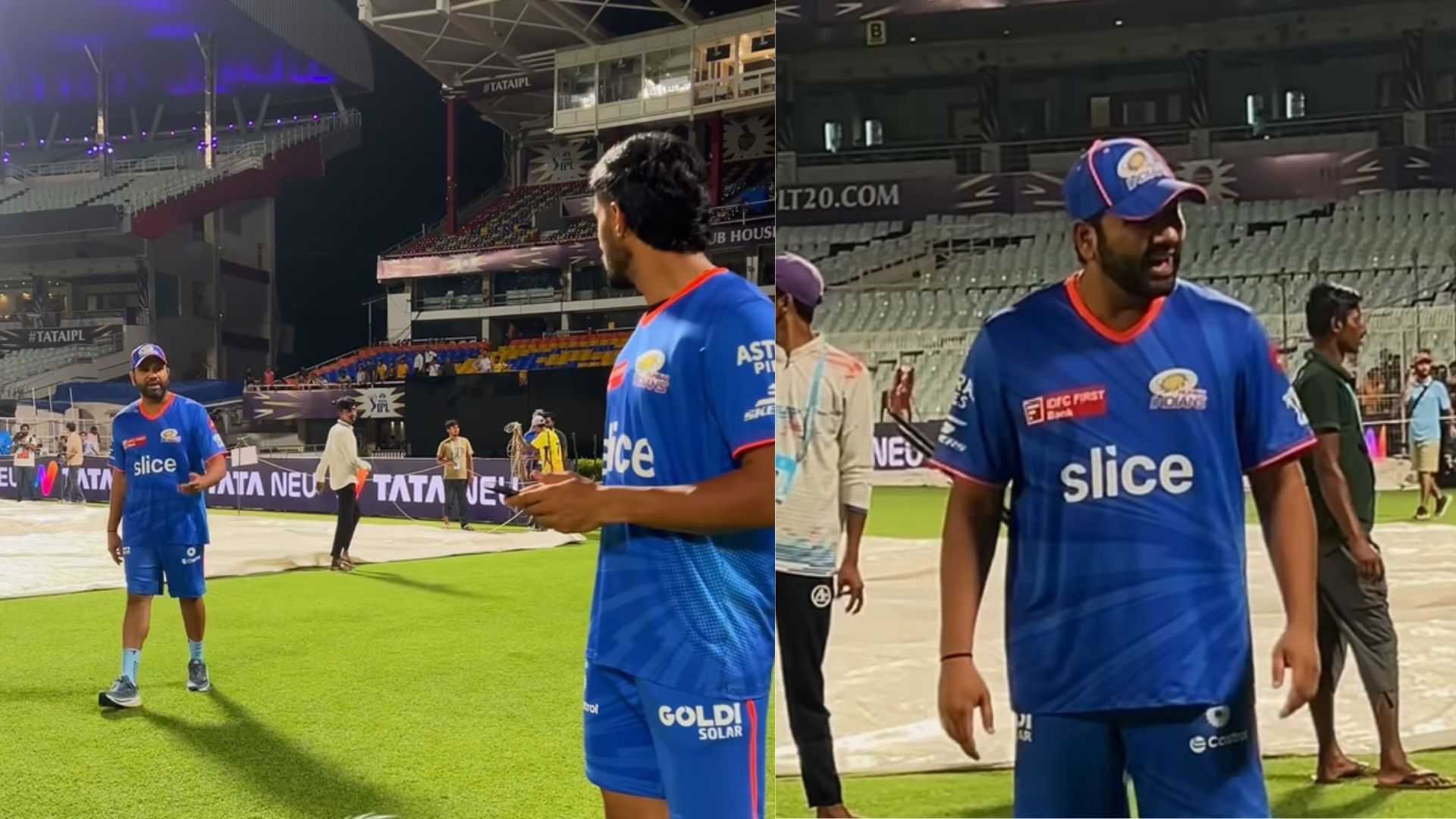 Snippets from the banter between Rohit Sharma and Tilak Varma