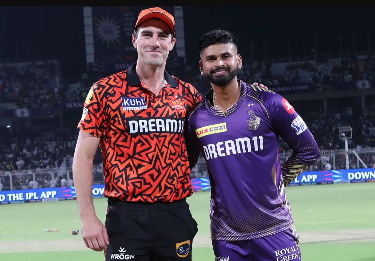 Pat Cummins and Shreyas Iyer at the toss