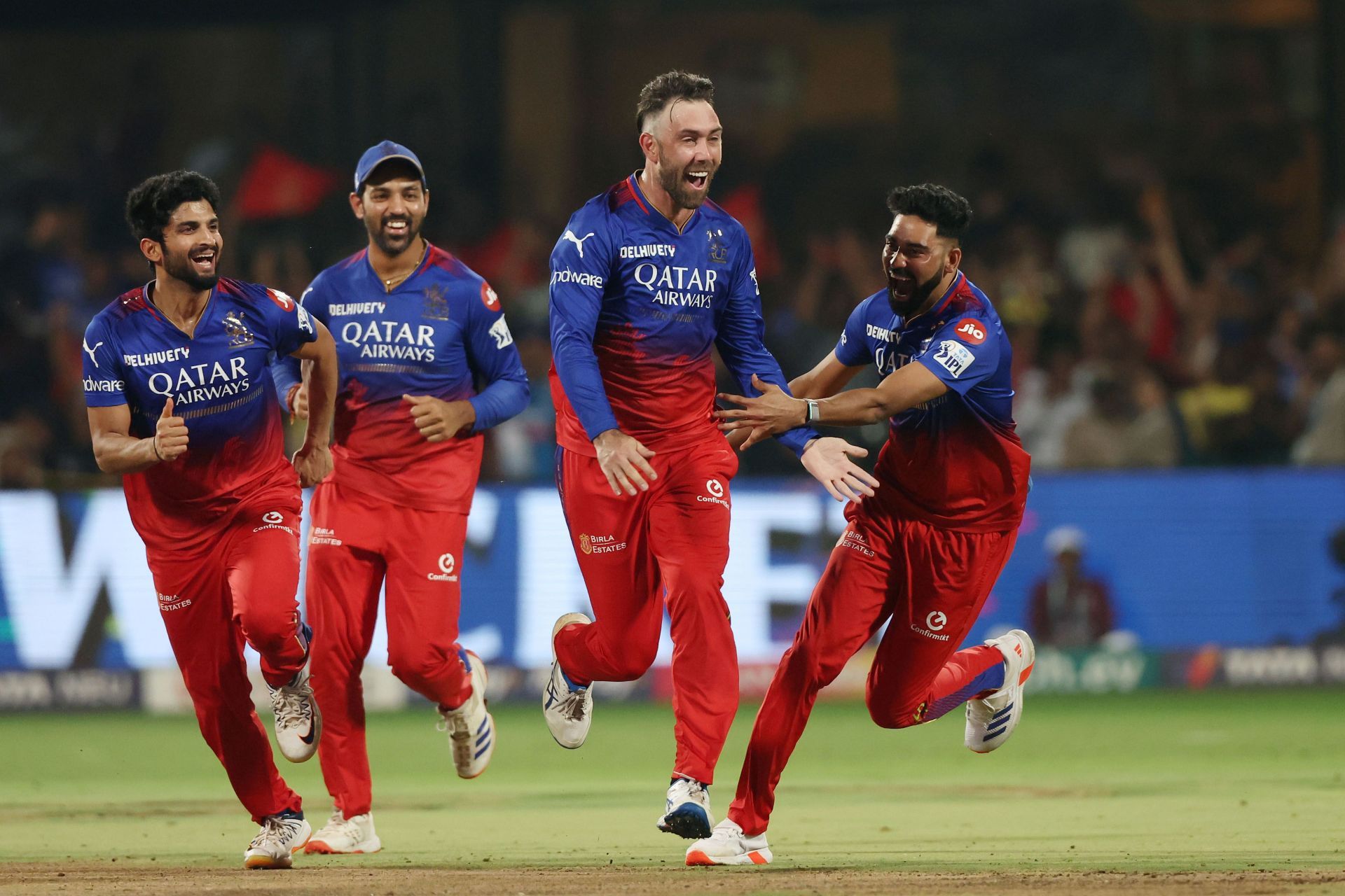 Glenn Maxwell celebrates the wicket. (Credits: Getty)