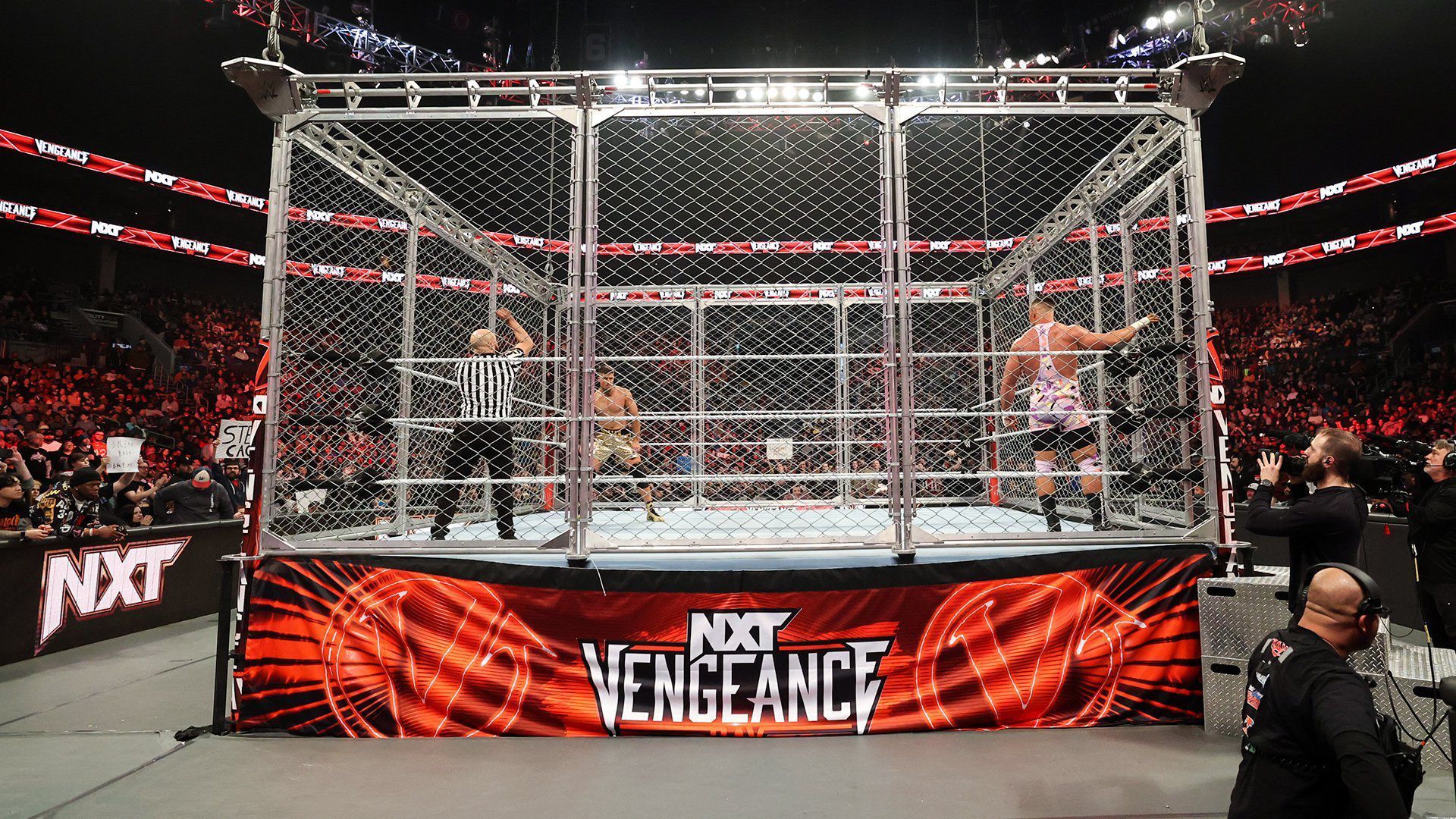 A steel cage took place at NXT Vengence.