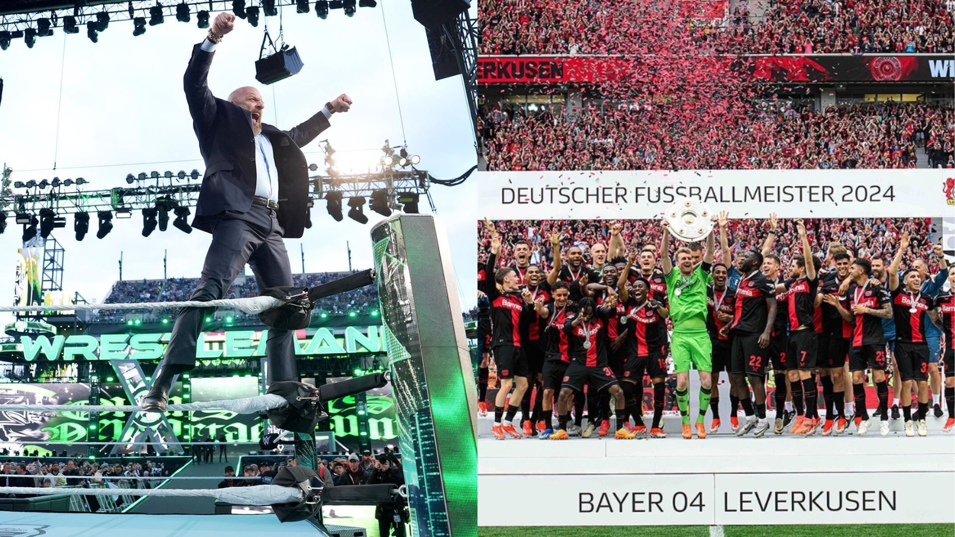 Triple H (left) and Bayer Leverkusen (right) [Photo Credits: WWE.com and Bayer Leverkusen on Instagram]