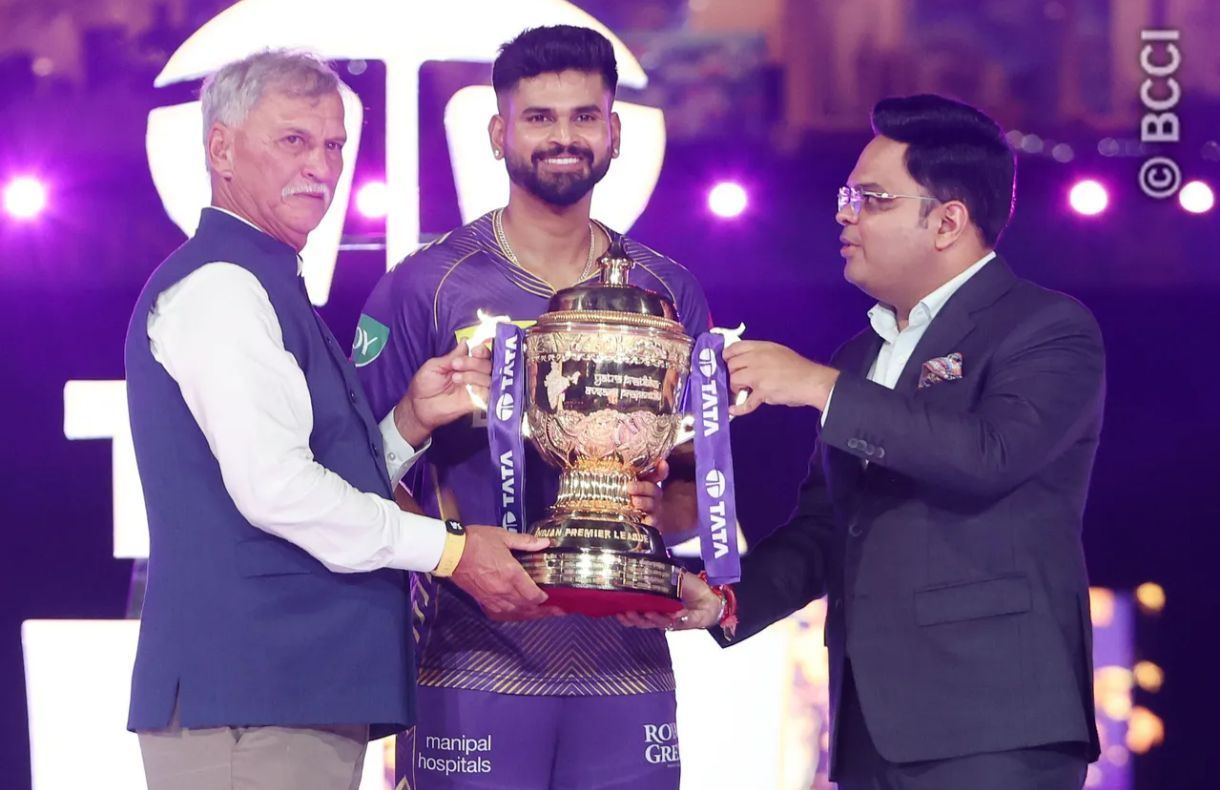 &lt;a href=&#039;https://www.sportskeeda.com/player/shreyas-iyer&#039; target=&#039;_blank&#039; rel=&#039;noopener noreferrer&#039;&gt;Shreyas Iyer&lt;/a&gt; lifting the IPL trophy [Image credit IPLT20/BCCI]