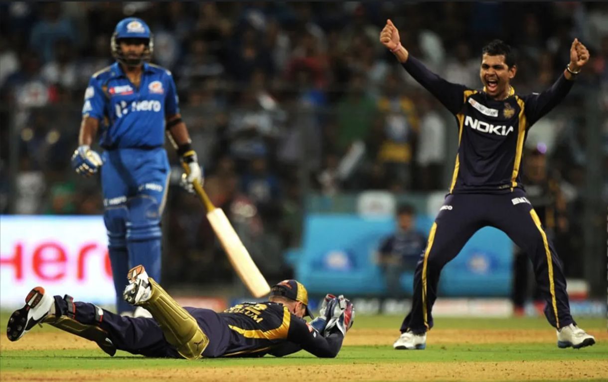 Sunil Narine ecstatic after taking Rohit Sharma&#039;s wicket