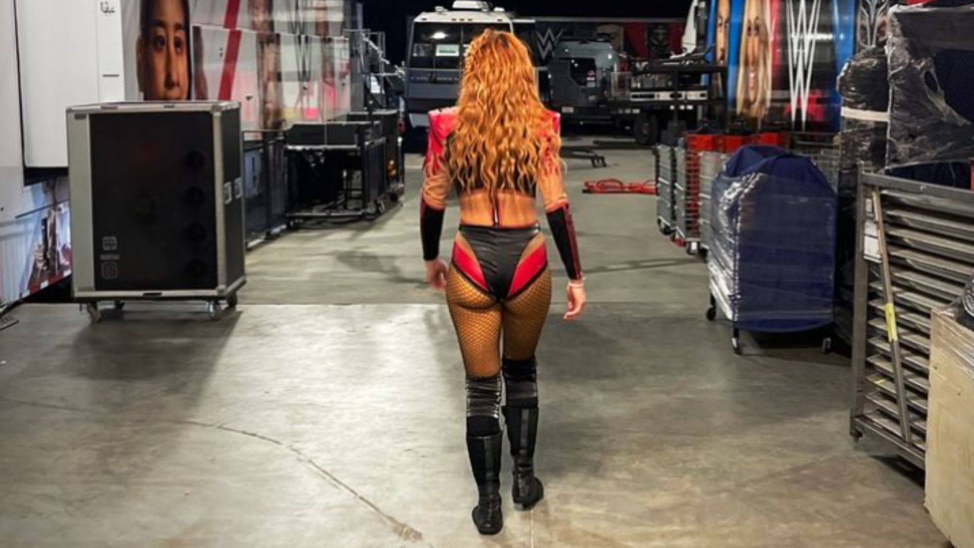 Becky Lynch backstage on RAW after losing to Liv Morgan.