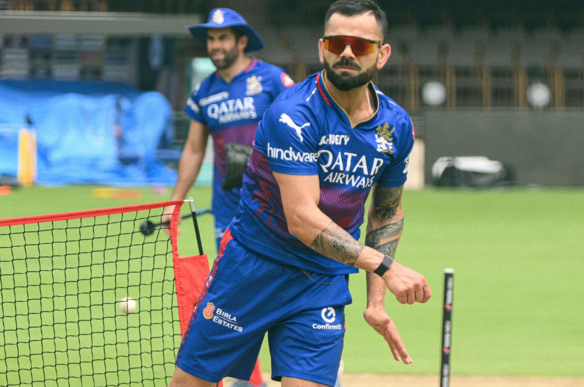 Virat Kohli bowling in the nets ahead of match vs CSK. 