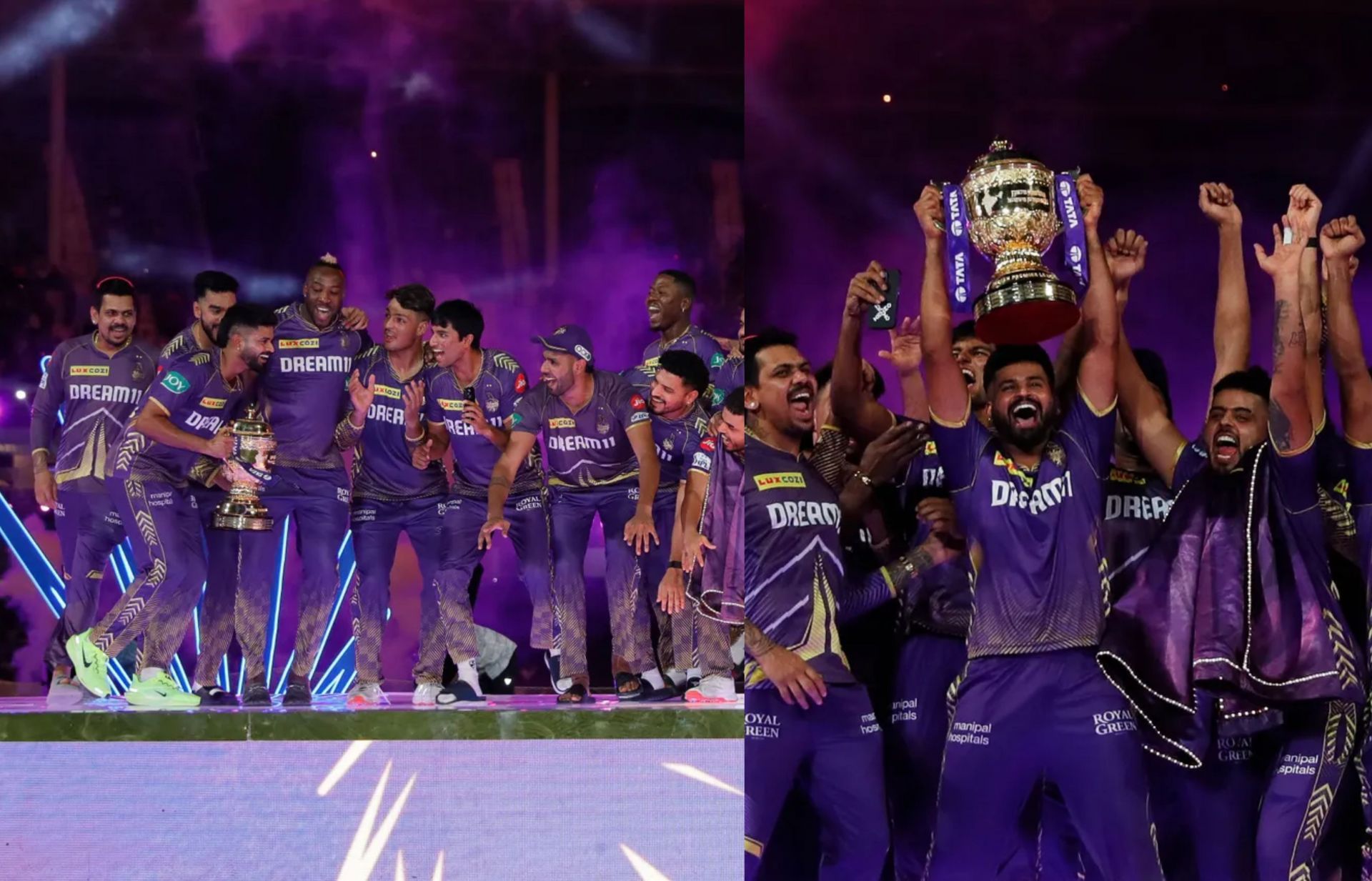 Shreyas Iyer celebrating with his teammates after winning IPL 2024. (Image Credits: BCCI)