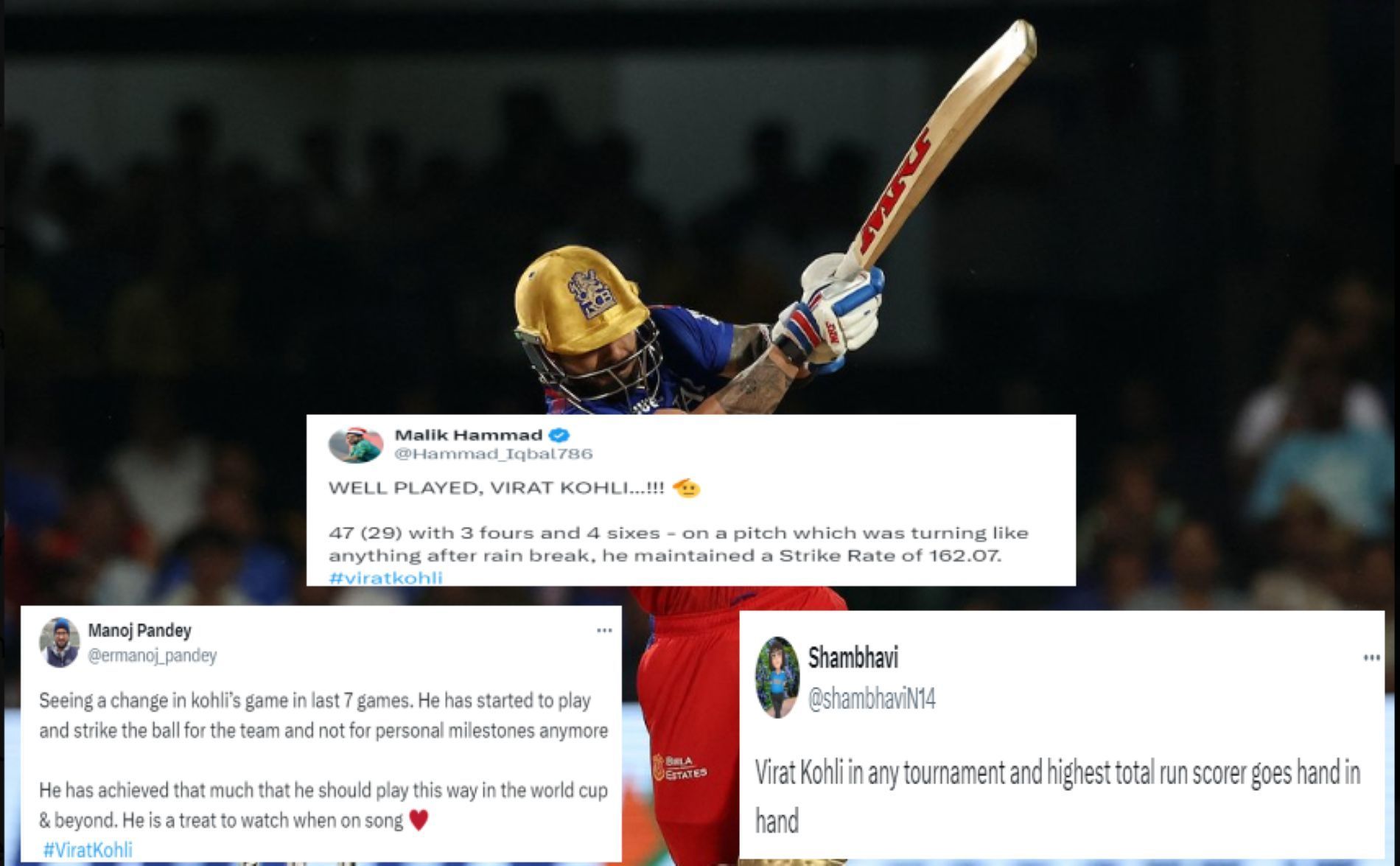 Kohli thrilled the Bengaluru crowd with a sparkling knock [Credit: RCB Twitter handle]