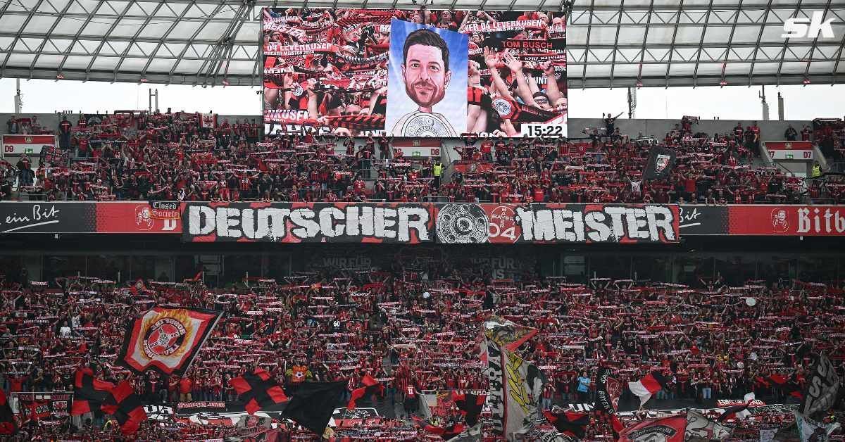 Bayer Leverkusen fans celebrated the first Bundesliga title in club history