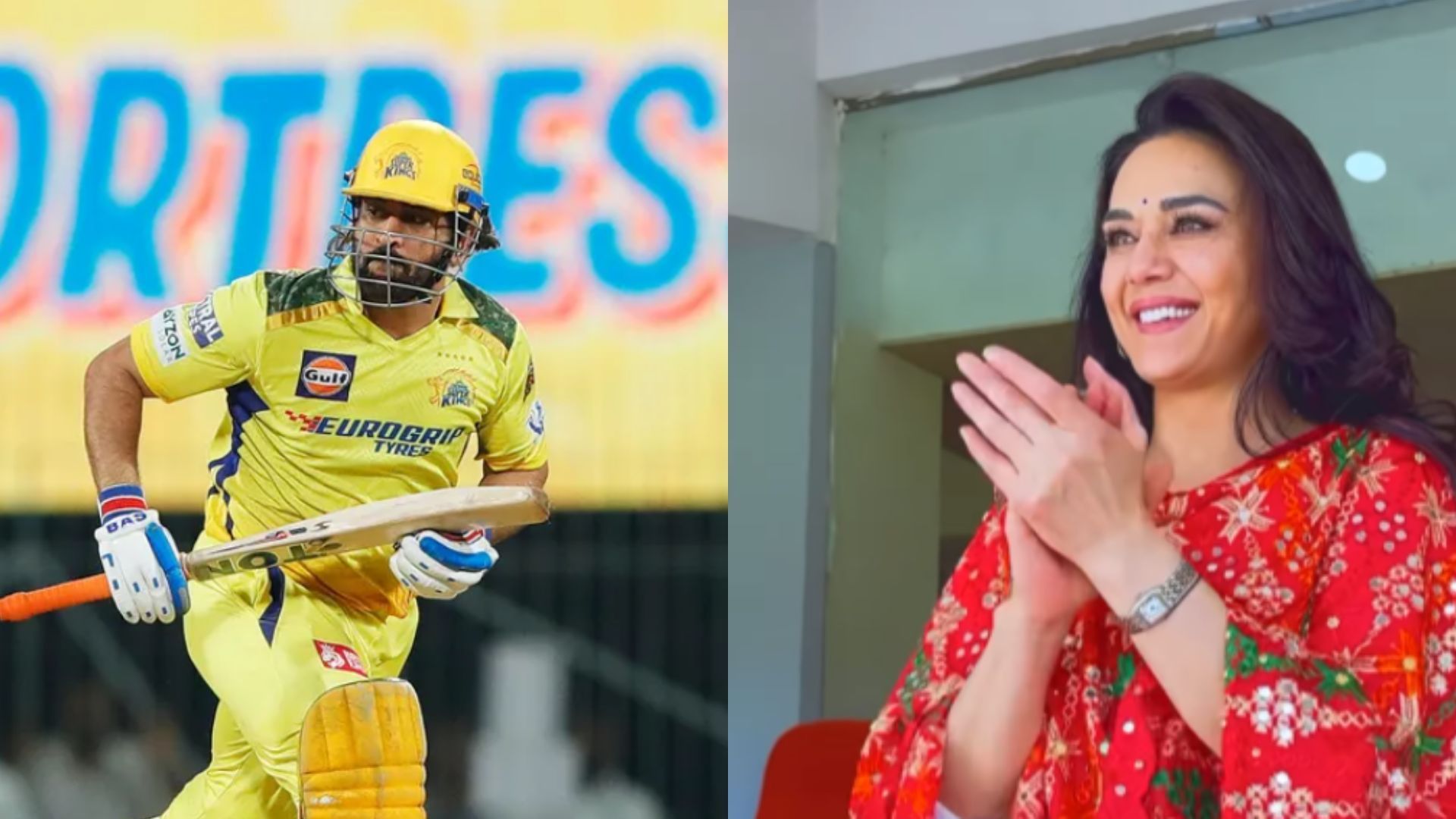 Preity Zinta expressed her admiration for MS Dhoni (Image: Punjab Kings &amp; BCCI/IPL)