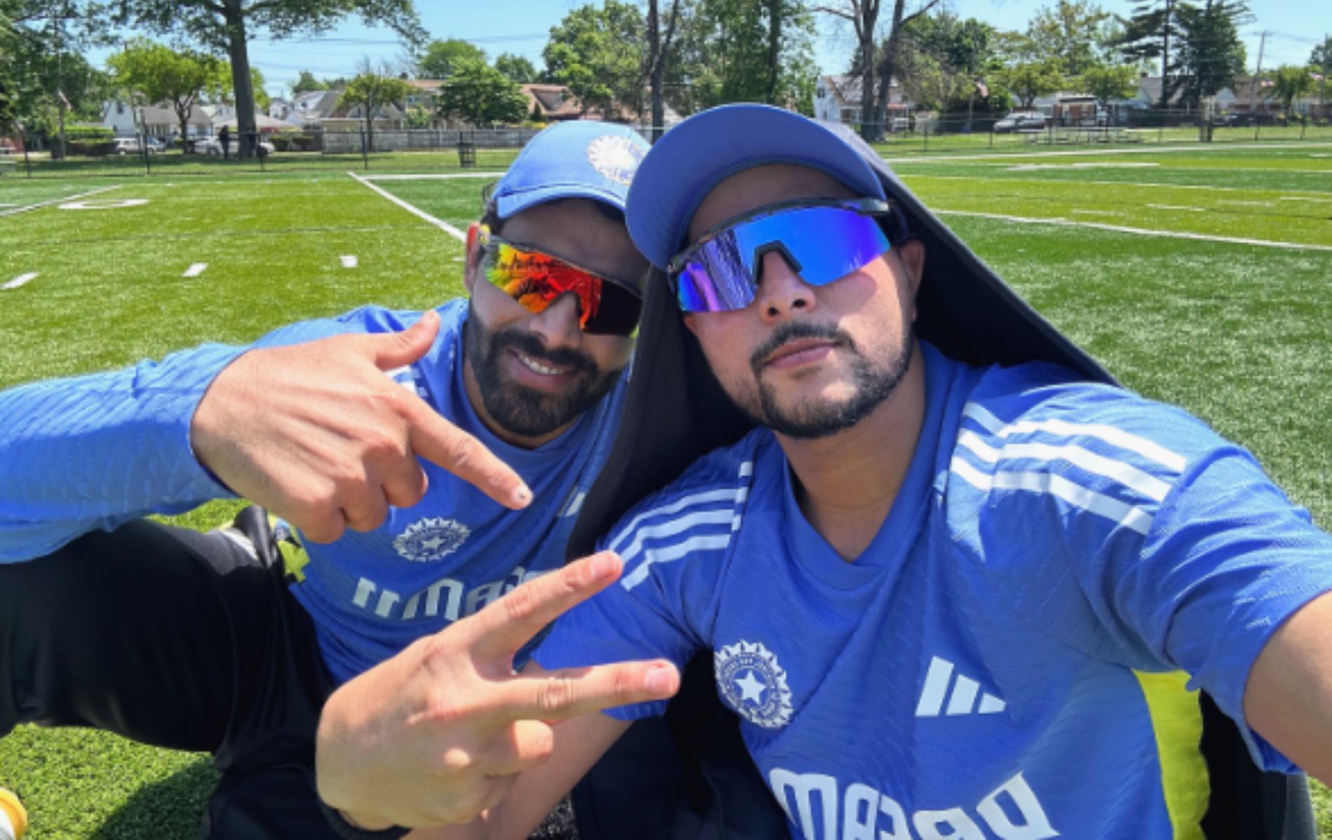 Ravindra Jadeja and Kuldeep Yadav captured in a fun mood (Image Credit: Ravindra Jadeja/ Instagram)