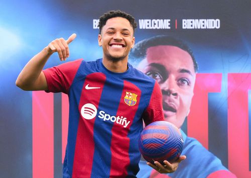 FC Barcelona unveil Victor Roque (Photo by David Ramos/Getty Images)