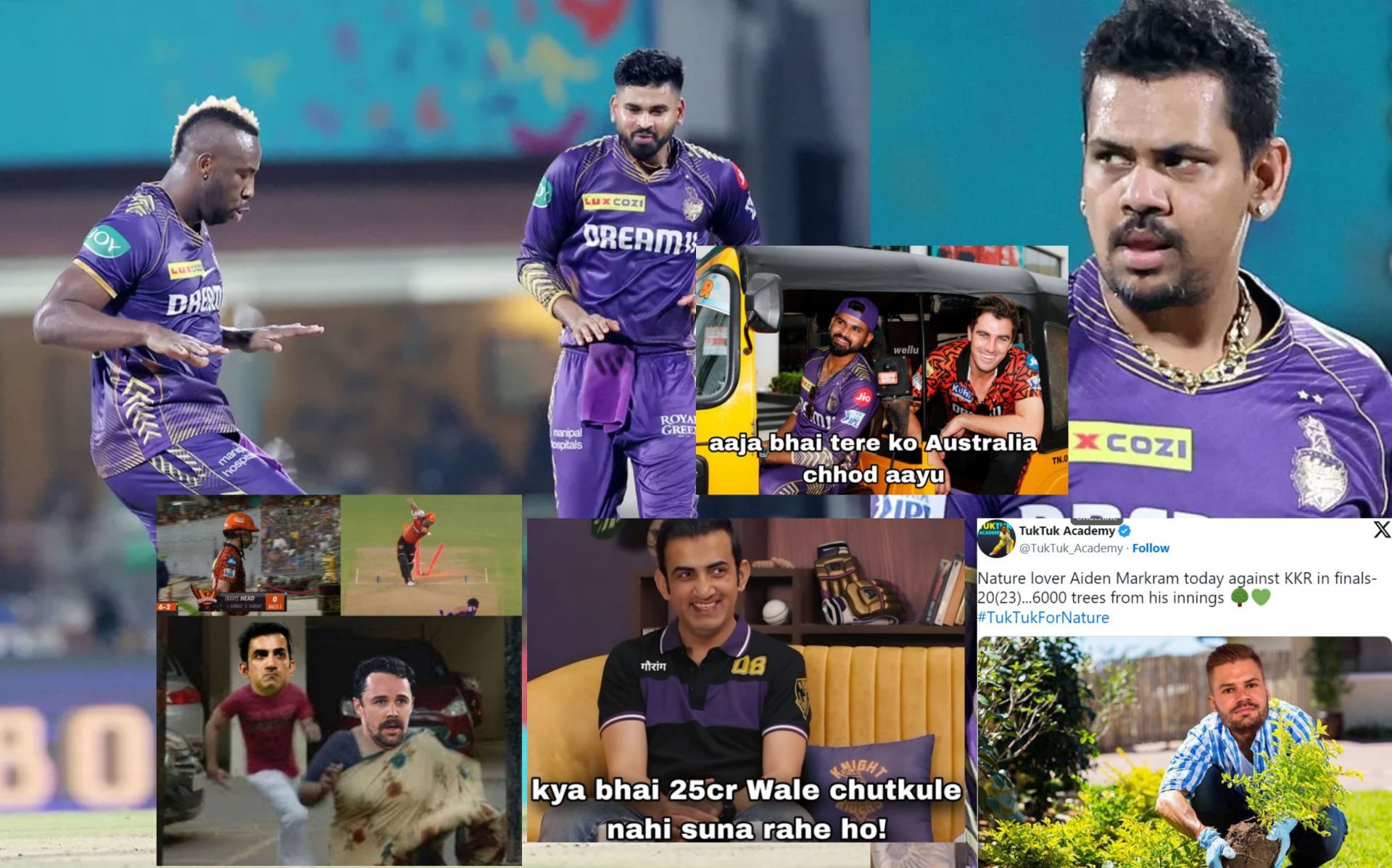 Top 10 funny memes from the 1st innings of SRH vs KKR IPL 2024 clash. (Image Credit: BCCI)