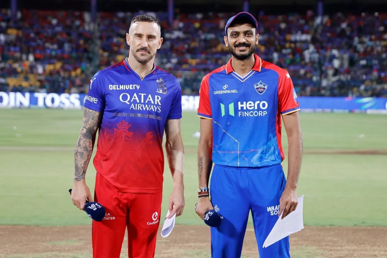 Axar Patel (right) captained DC against RCB in Rishabh Pant&#039;s absence. [P/C: iplt20.com]