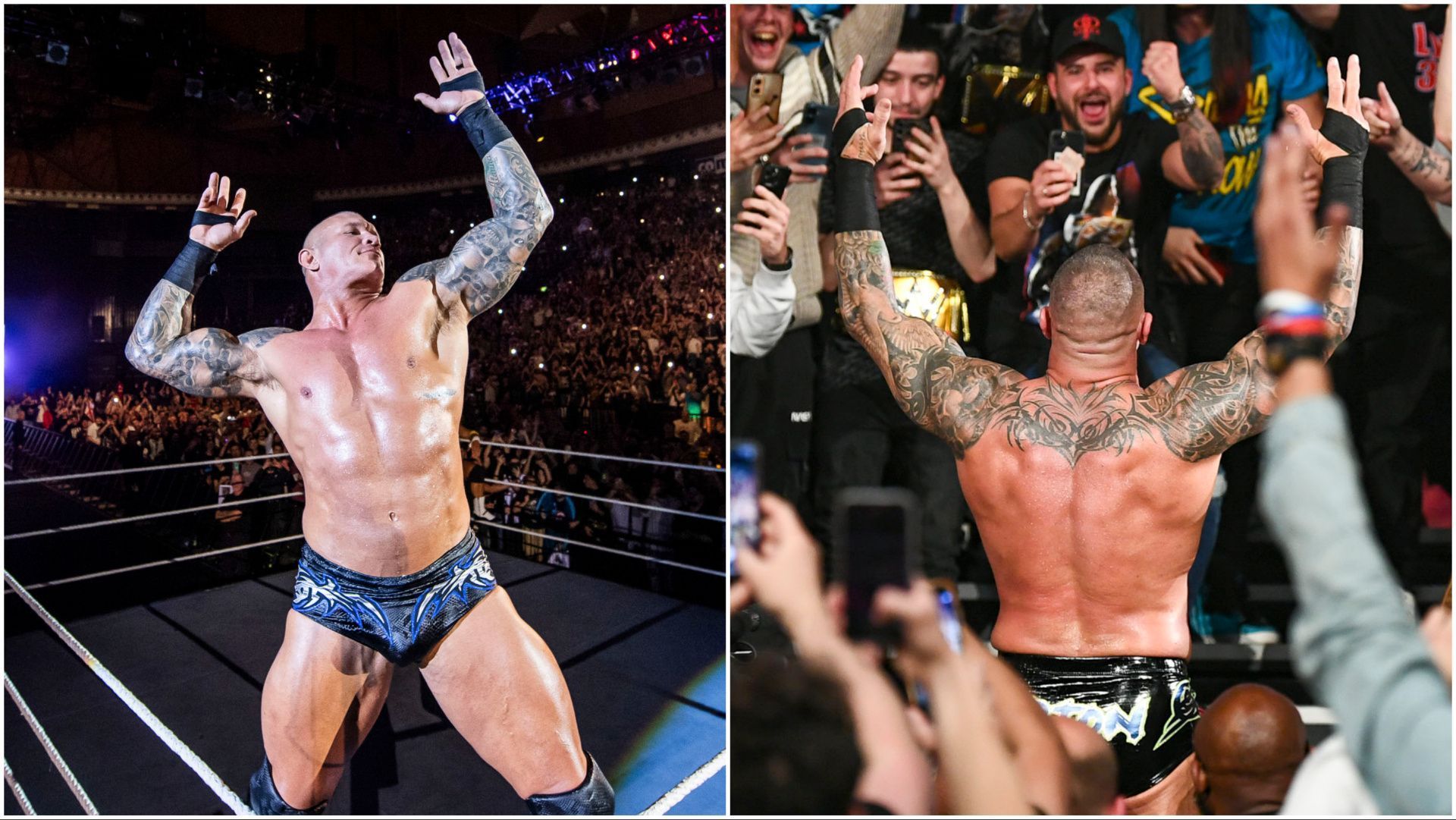 Randy Orton poses for the WWE Universe, Orton waves to the WWE Universe
