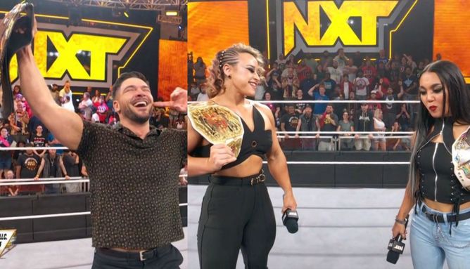 WWE NXT रिजल्ट्स: पूर्व AEW Superstar ने डेब्यू करके टॉप रेसलर पर किया हमला, ऐतिहासिक चैंपियन vs चैंपियन मैच का हुआ ऐलान