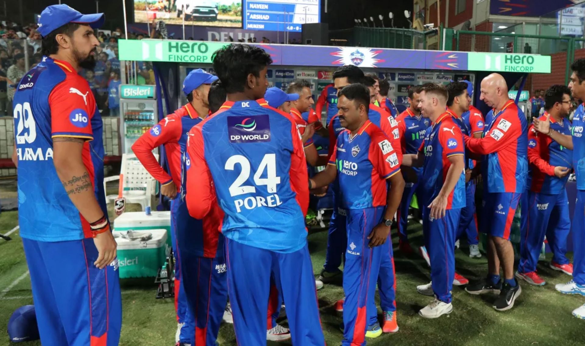 Scenes in DC dug out after win vs LSG. (PC: BCCI)