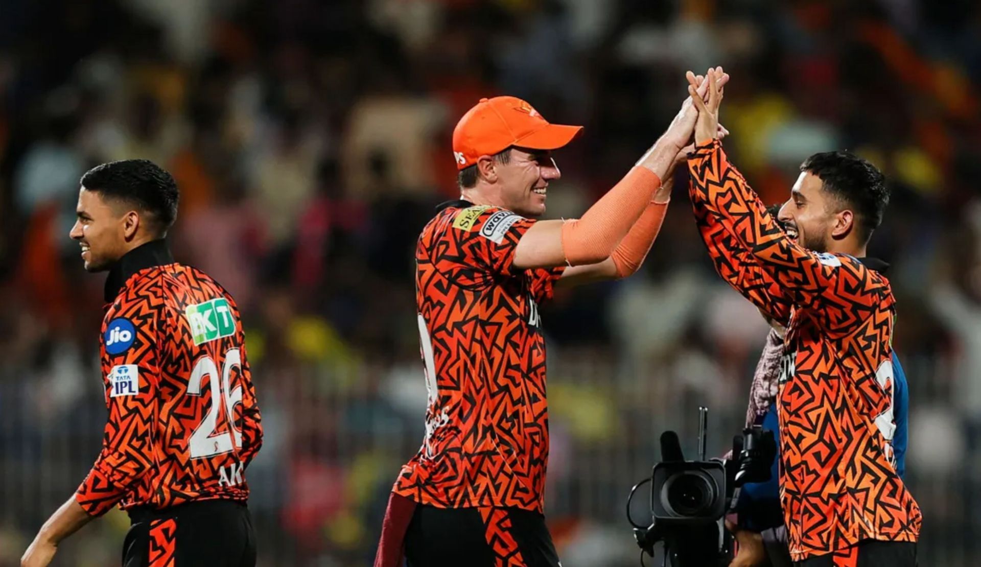 SRH players celebrating after win against RR in Qualifier 2. (PC: BCCI)