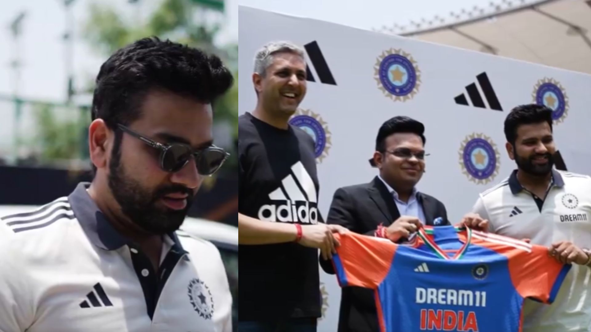 Snippets from Rohit Sharma and Jay Shah unveiling India
