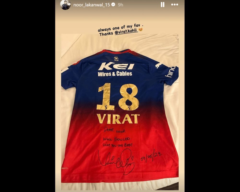 Noor Ahmad posted a story after the RCB-GT game