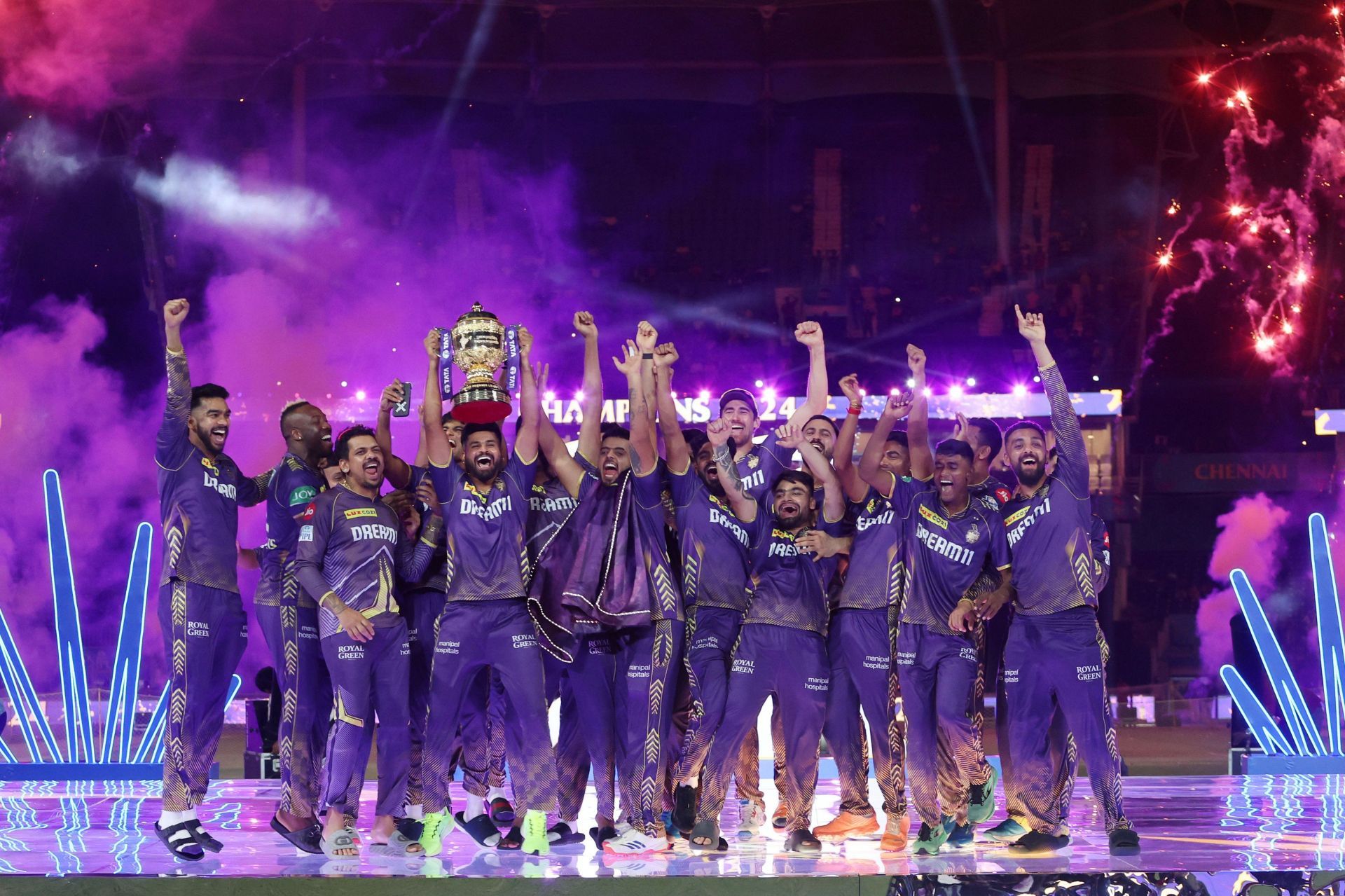 KKR celebrate their win. (Image Credits: Twitter)