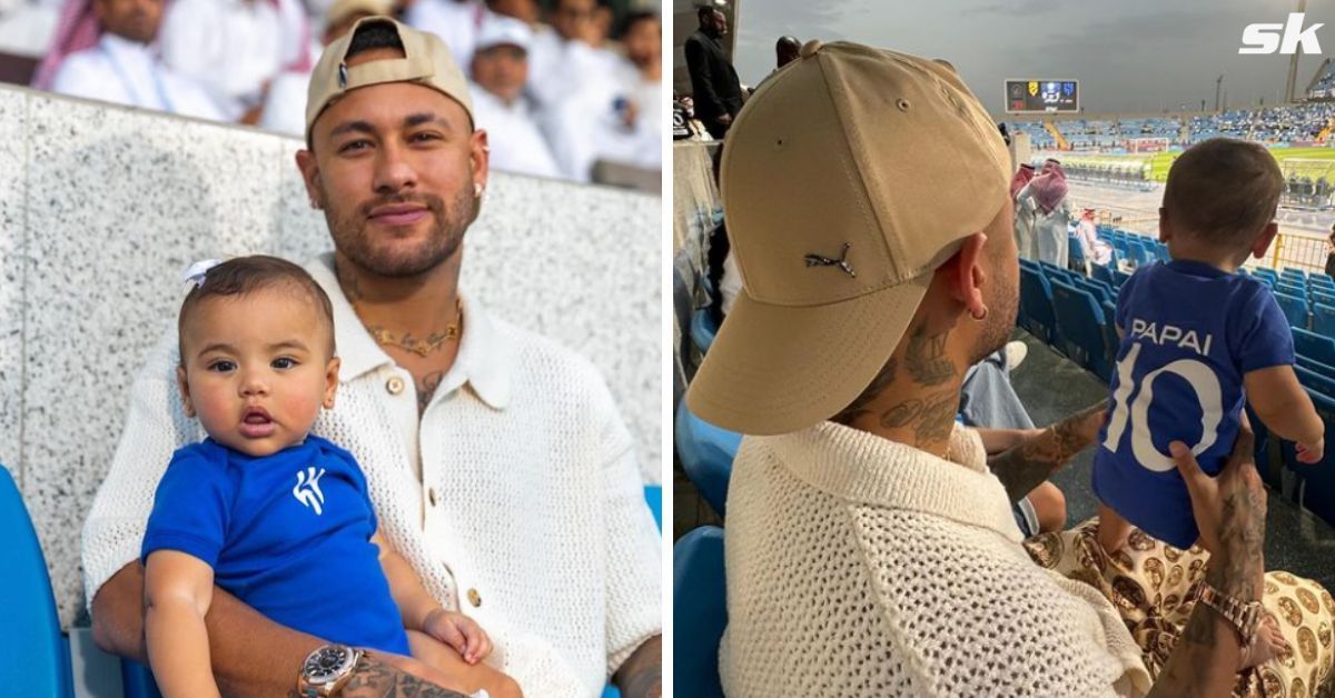 Neymar Jr celebrates with baby daughter on the field as Al-Hilal beat Cristiano Ronaldo