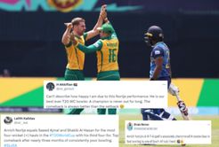 "A champion is never out for long" - Twitter hails Anrich Nortje for magnificent spell of 4/7 in SA's 2024 T20 World Cup opener vs SL