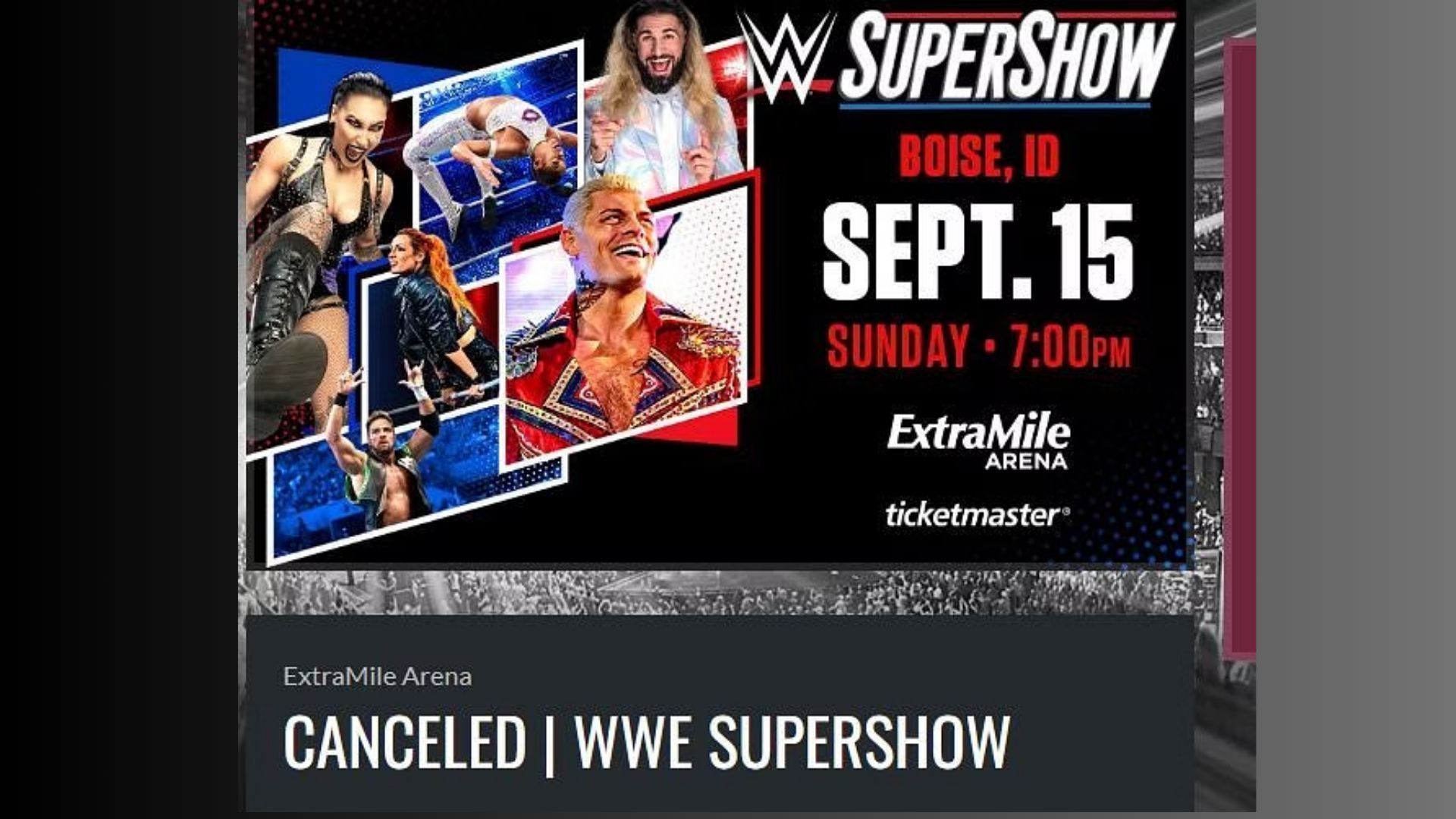 The WWE show has been canceled (Credit: Extramile Arena)