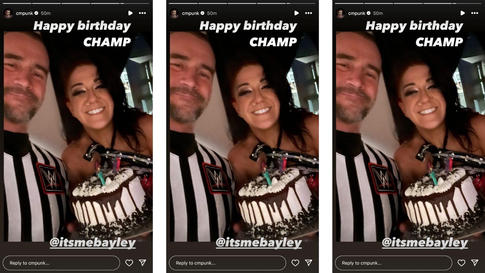 Punk shares picture with Bayley following Clash at the Castle. [Photo: CM Punk&#039;s IG story]