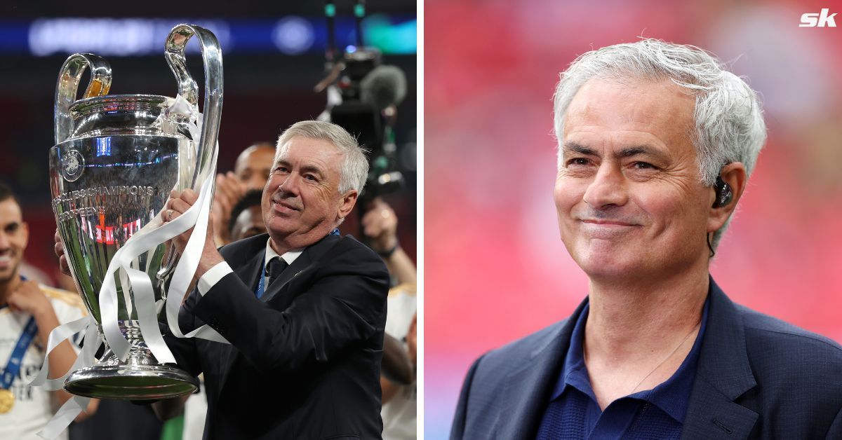 Jose Mourinho praises Carlo Ancelotti after coach leads Real Madrid to win their 15th UCL title (Image via Getty)