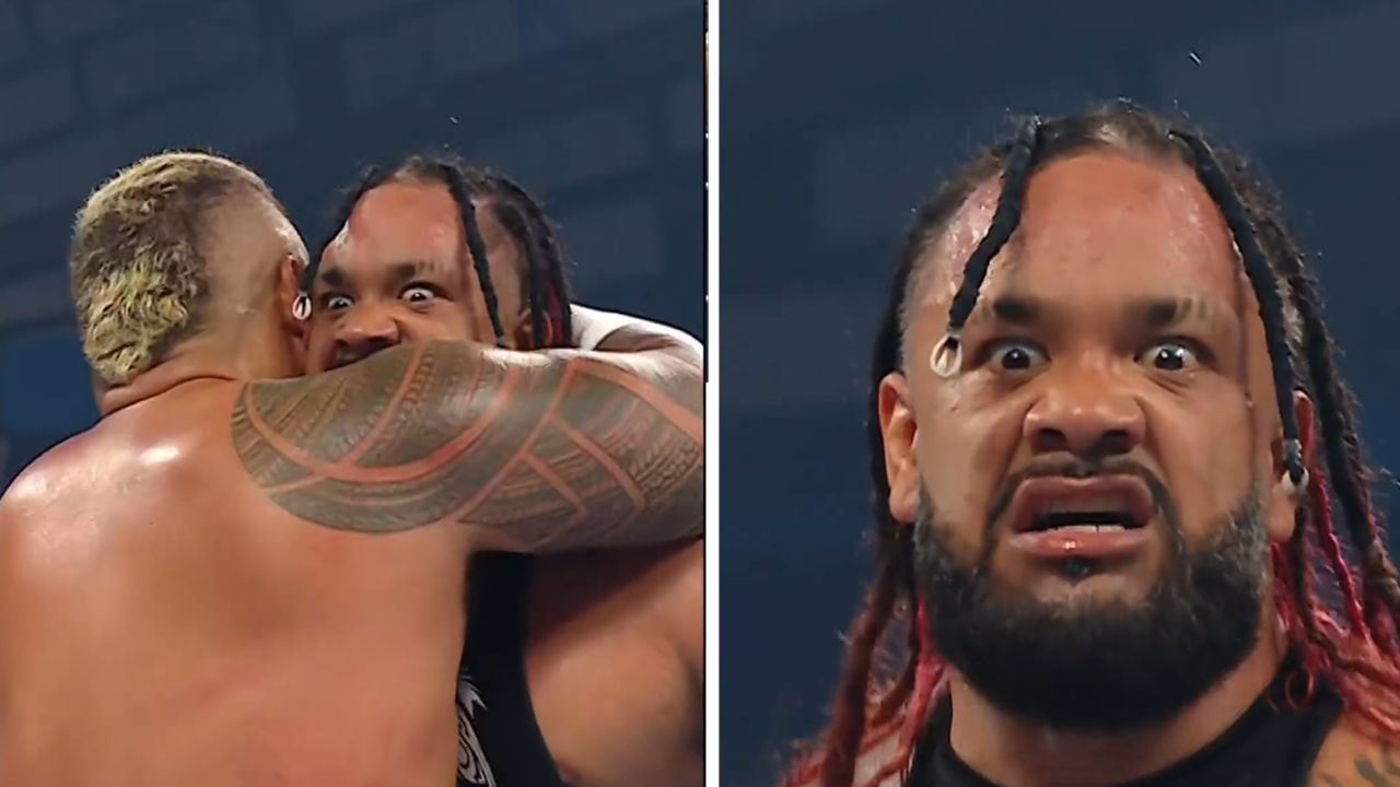 Solo hugs Jacob Fatu on SmackDown (via WWE