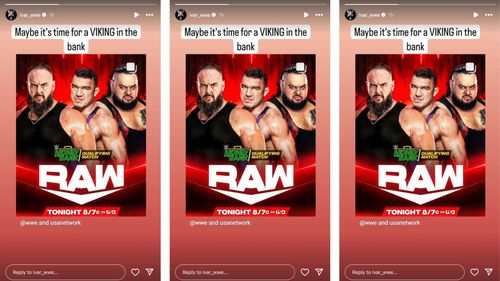 Ivar sends an interesting message on Instagram ahead of RAW.