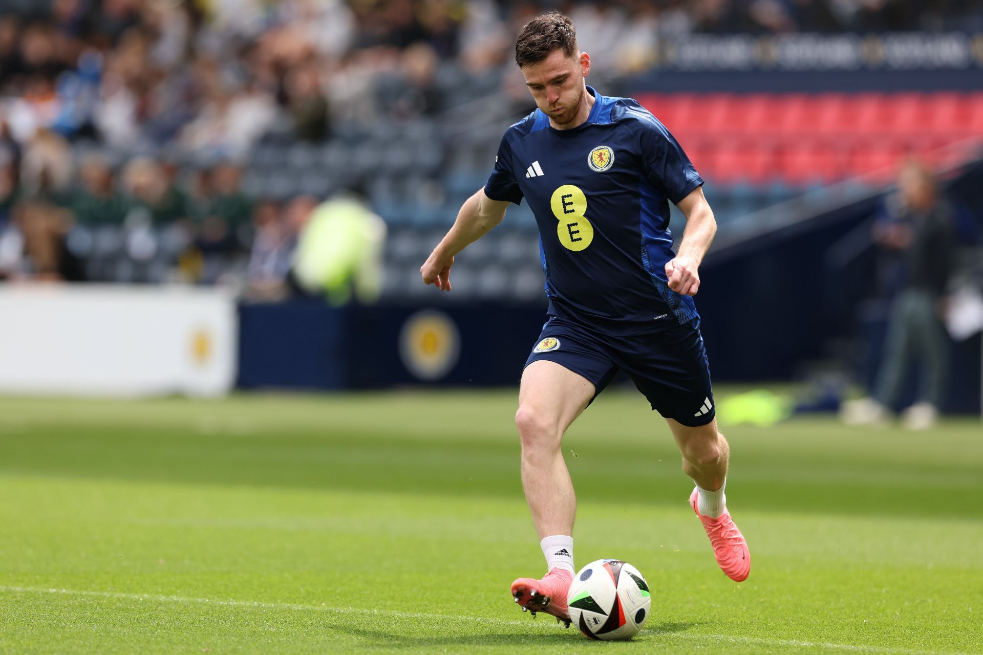 Andy Robertson trained ahead of the Euro 2024 opener.