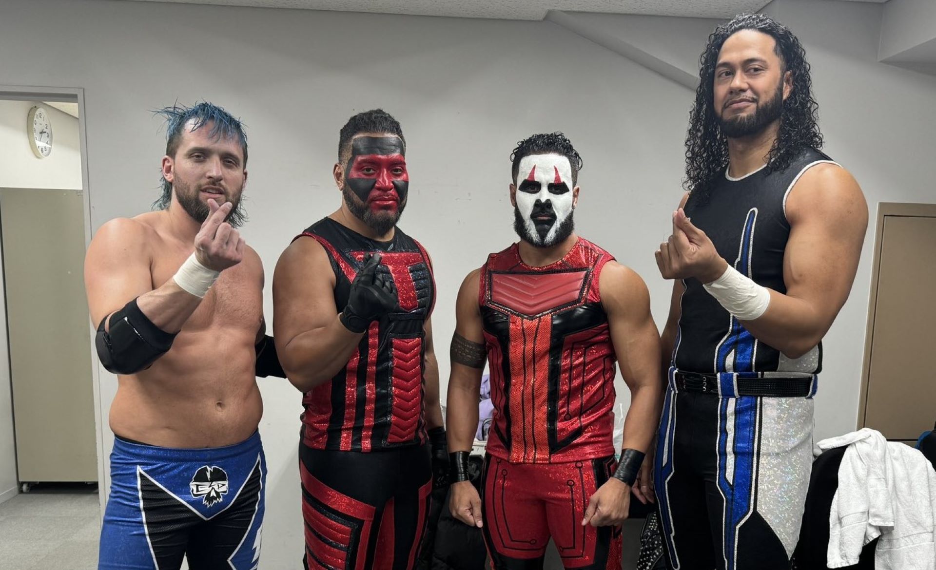 Hikuleo (far right) fought with Tama Tonga and Tonga Loa in NJPW (Credit: WWE.com)