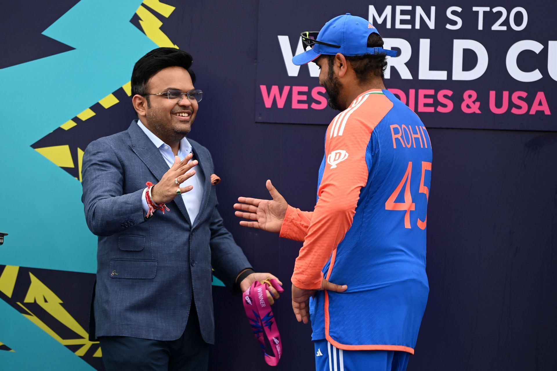 Jay Shah (left) with Rohit Sharma (Image Credit: Getty Images)