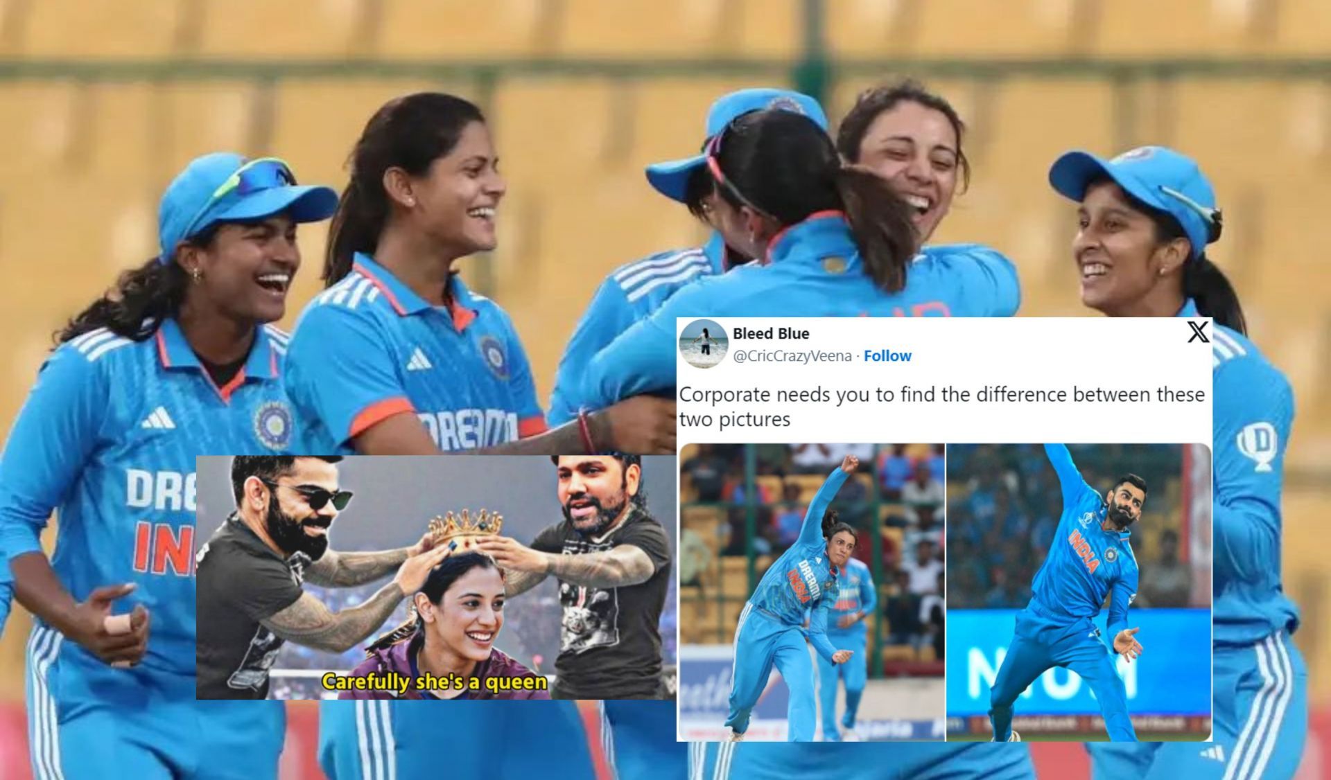 Fans share memes after India