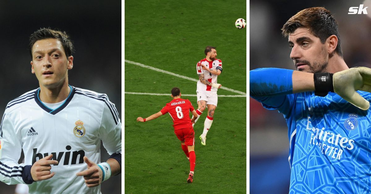 Thibaut Courtois and Mesut Ozil react on social media as Real Madrid star Arda Guler scores wondergoal for Turkey in Euro 2024 clash against Georgia