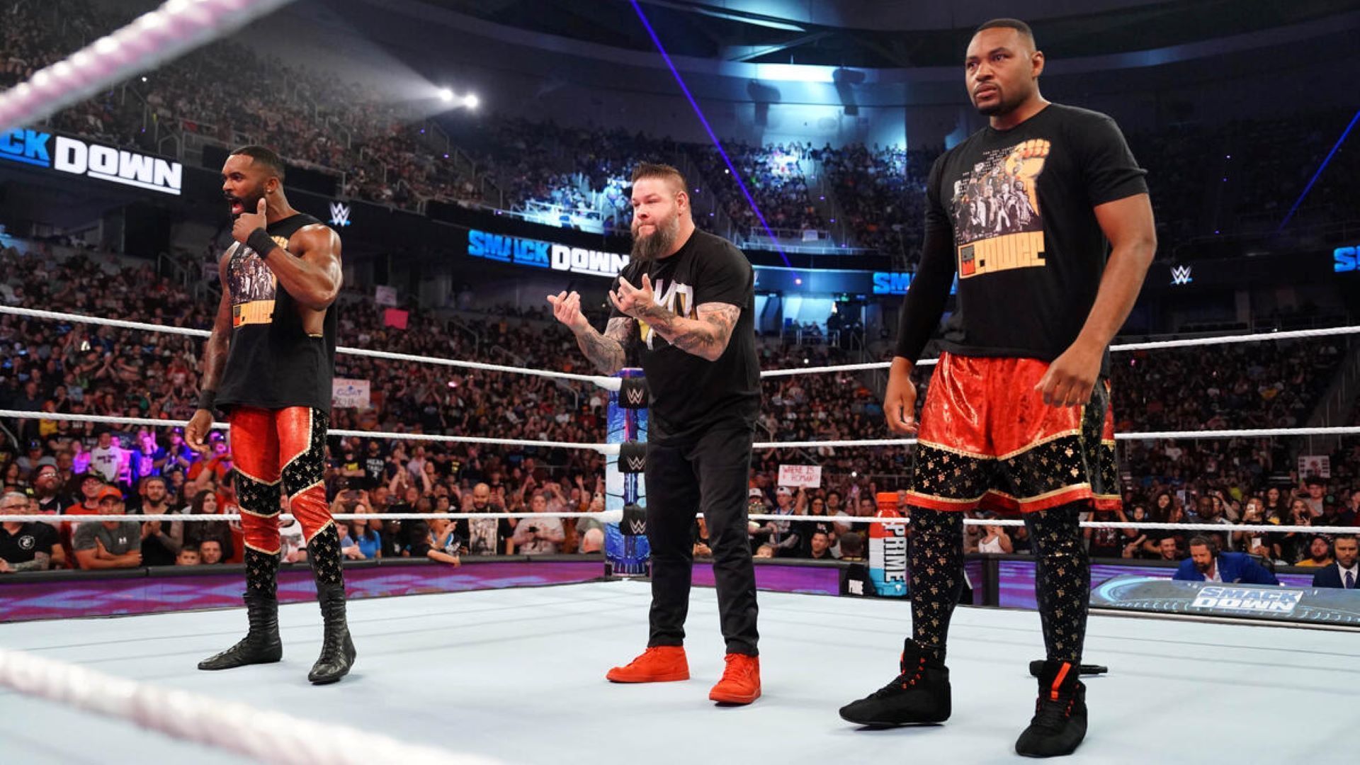 The Street Profits have backed up Kevin Owens against the Bloodline.