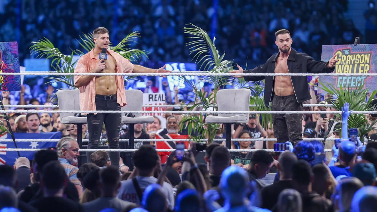 SmackDown Tag Team Champions Grayson Waller and Austin Theory (Photo credit: WWE.com)