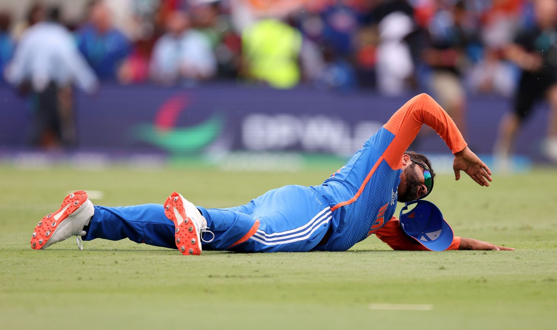 Rohit Sharma reacts after India&rsquo;s win in the 2024 T20 World Cup final. (Image Credit: Getty Images)