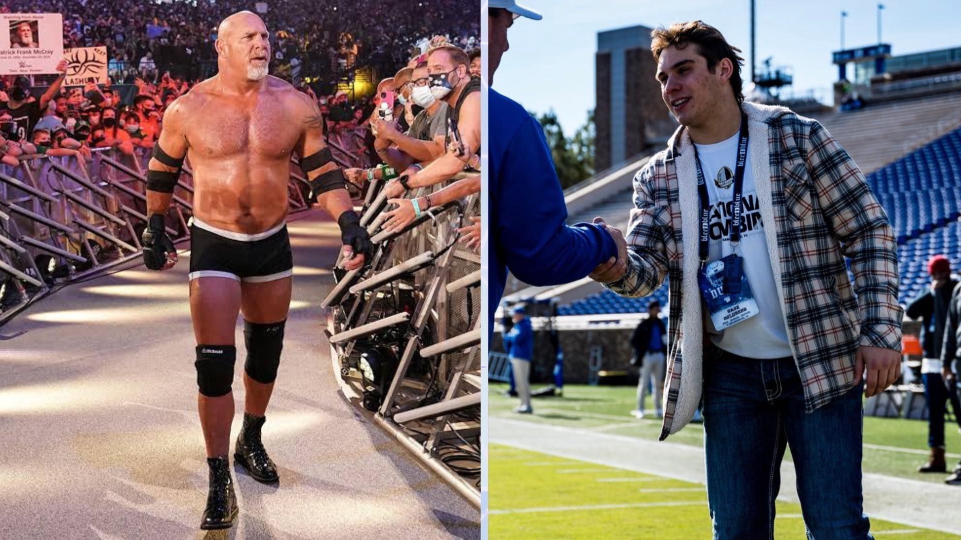 WWE Hall of Famer Goldberg and his son Gage Goldberg (Source: WWE/X)