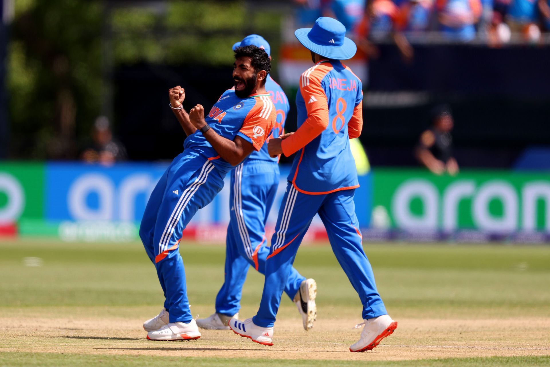 Jasprit Bumrah celebrates a wicket. (Credits: Getty)