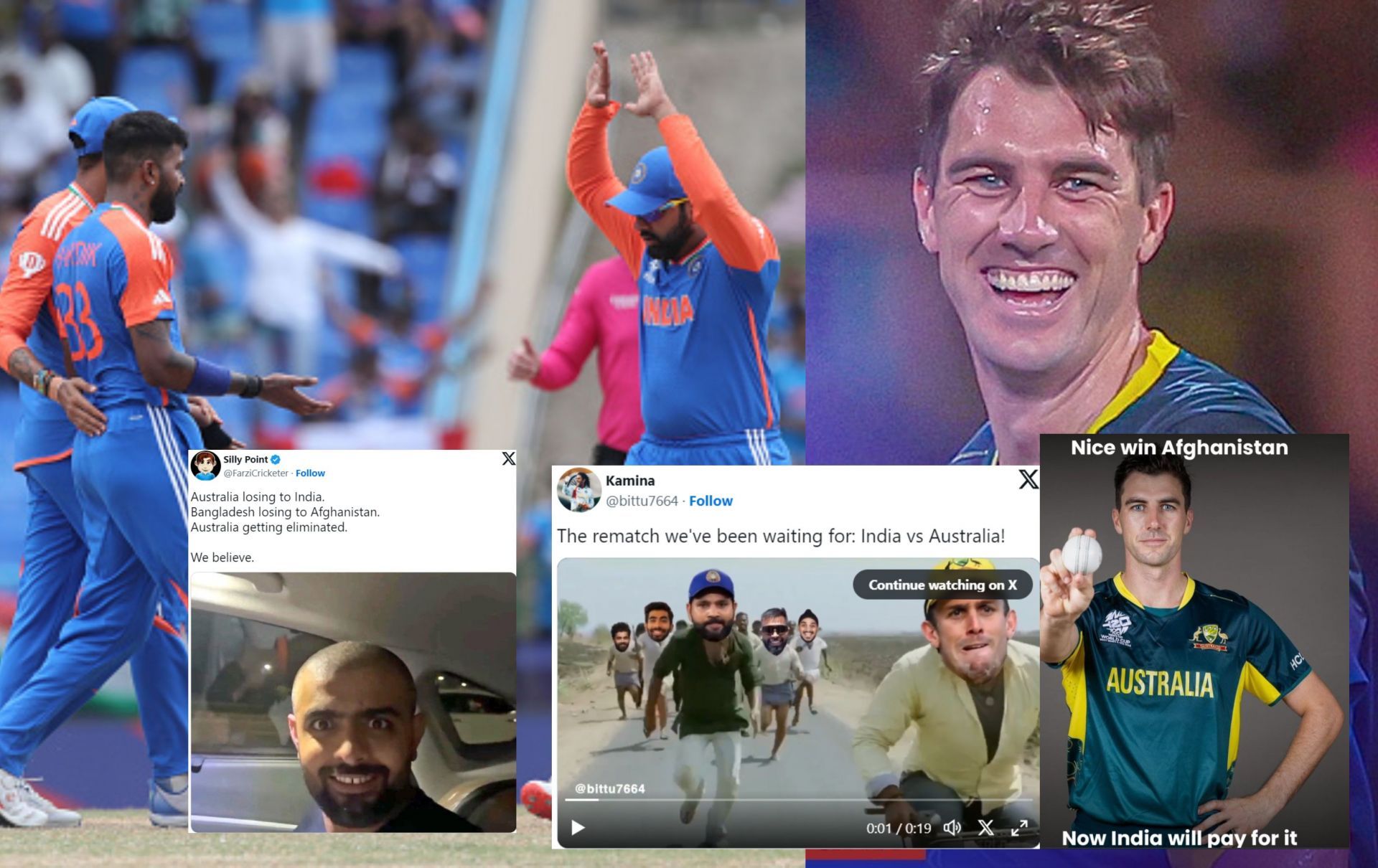Fans share memes ahead of IND vs AUS match in T20 World Cup. (Images: ICC/X)