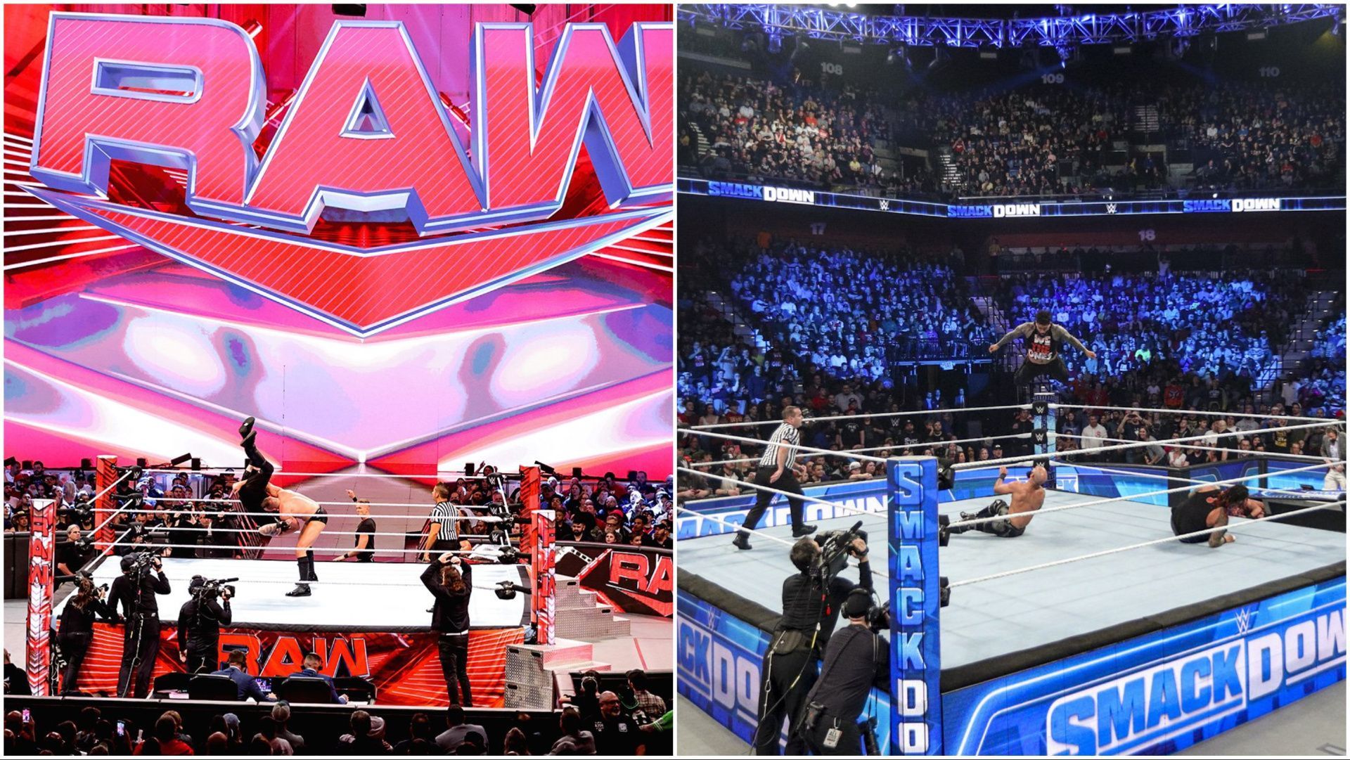 The arena setups for WWE RAW and WWE SmackDown