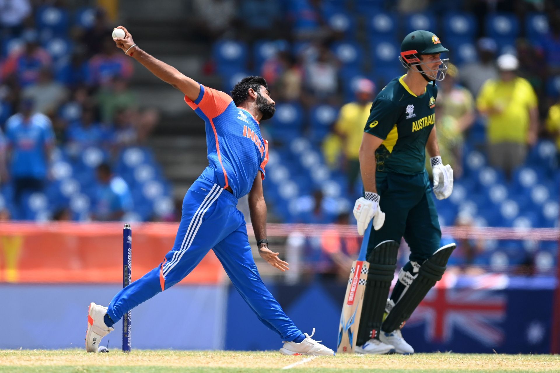 Jasprit Bumrah registered figures of 1/29 in four overs.