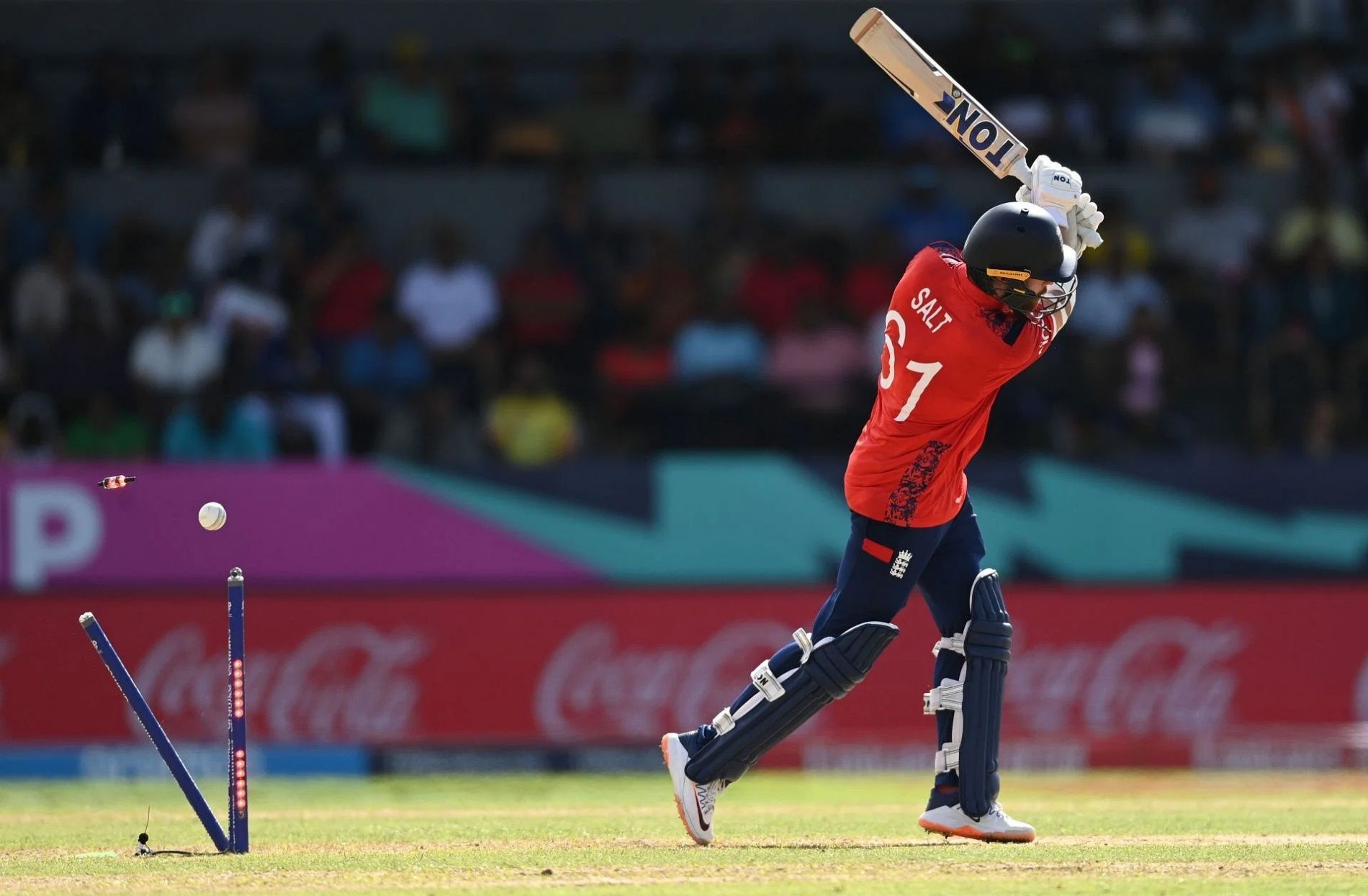 Phil Salt was knocked over by Jasprit Bumrah. (Image Credit: Getty Images)