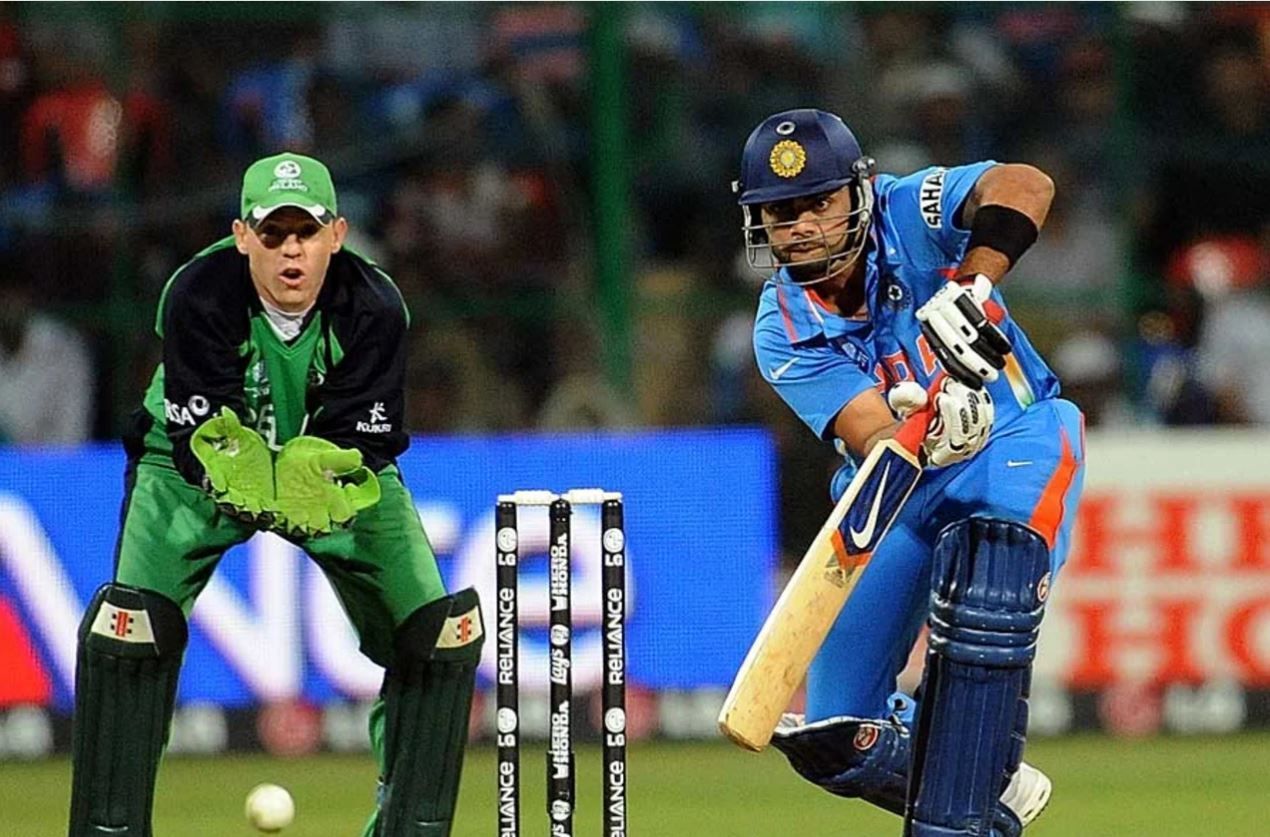 विराट कोहली बल्लेबाजी के दौरान (photo: AFP)