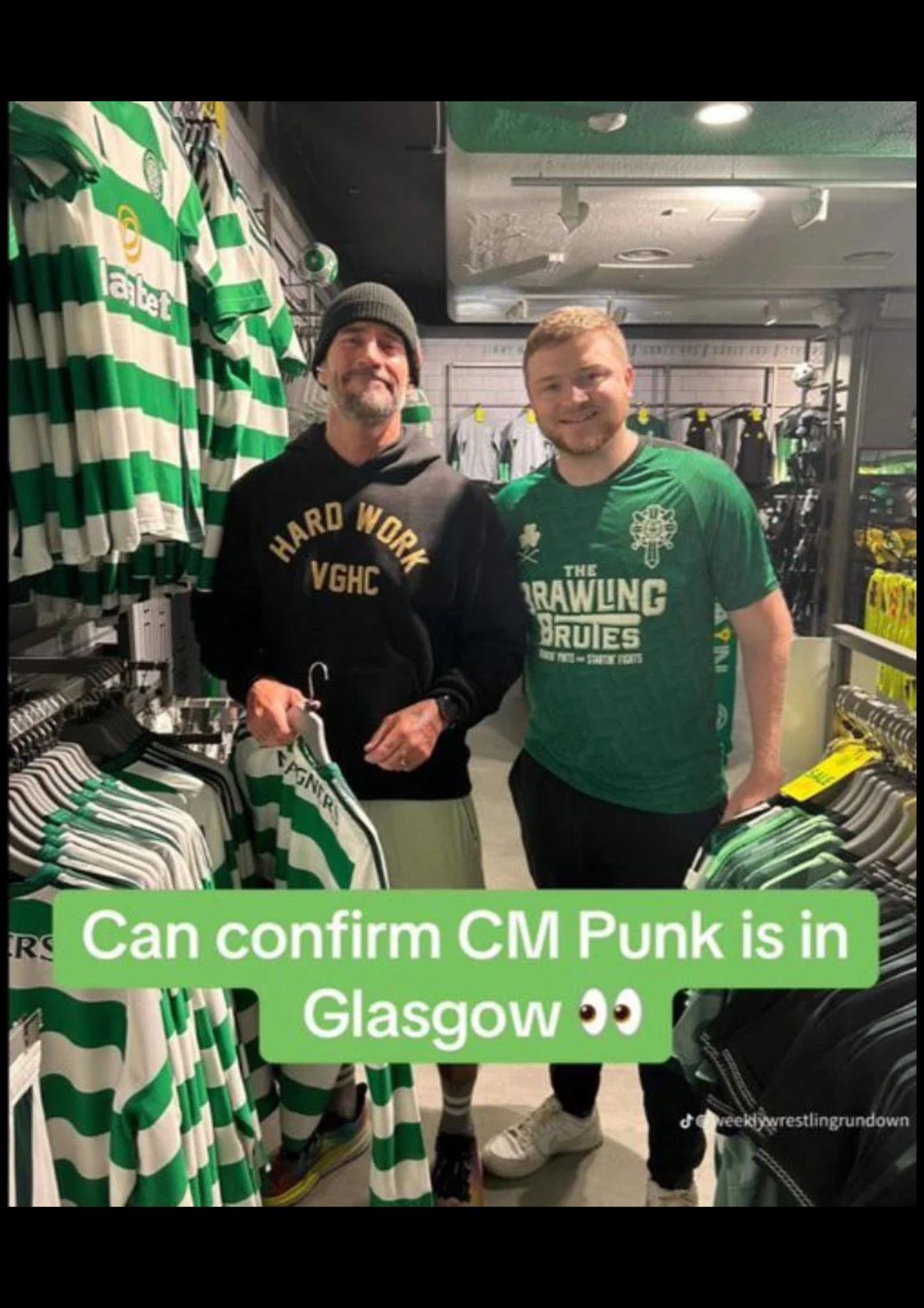 CM Punk is in Glasgow. [Picture credit: Screengrab from www.pwinsider.com]