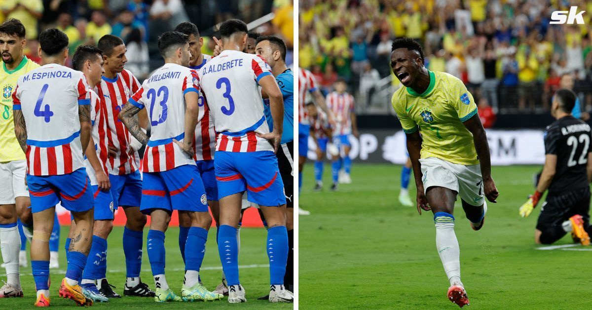 Copa America 2024 Vinicius Jr riles up Paraguay opponents in heated